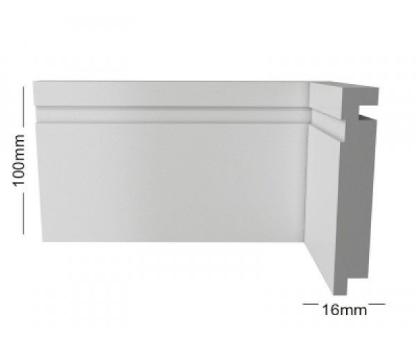 RP/BR 110 - Rodapé Branco com Friso